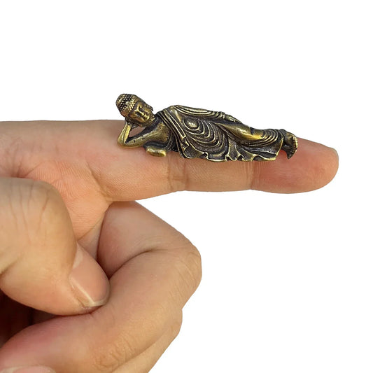 Solid Pure Brass Buddha Figurines – Guanyin & Sleeping Buddha Statues for Desk & Home Decor